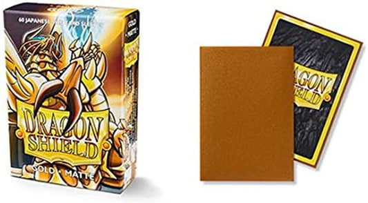 10 Packs Dragon Shield Dual Matte Mini Japanese Truth Gold 60 ct Card Sleeves Display Case