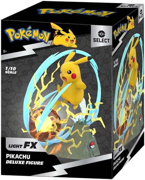 Pokemon Pikachu Deluxe Collector Statue Figure - Light FX - Collector Statue Pikachu - Authentic Details - Pokemon Collectibles for Fans Everywhere