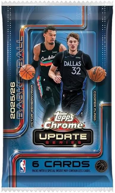 2025-2026 Topps NBA Chrome Update Series Basketball Trading Card Mega Box