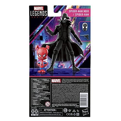 Marvel Legends Series Spider-Man 60th Anniversary Spider-Man Noir and Spider-Ham 6-inch Action Figures, 2 Accessories
