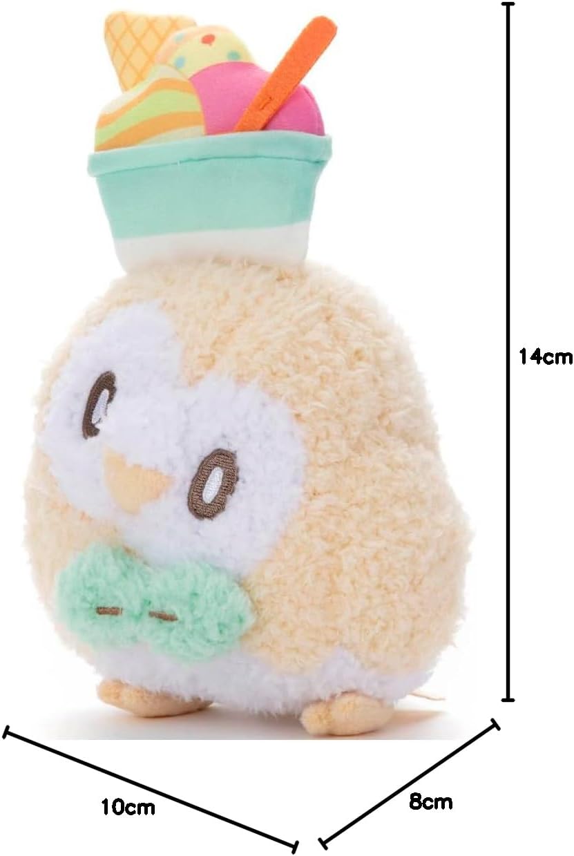 Takara Tomy Poképiece Plush (Sweets Ver.) Rowlet Plush Toy Height Approximately 5.5 inches (14 cm)