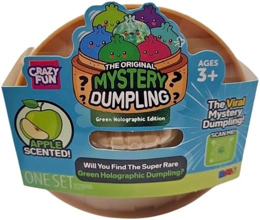 Crazy Fun Mystery Dumpling Squishy Toy 5 inch Diameter (Green Holographic Mystery)