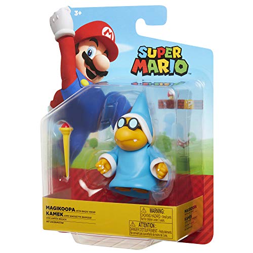 Nintendo Super Mario Collectible Magikoopa 4" Poseable Articulated Action Figure with Wand Accessory, Perfect For Kids & Collectors Alike! For Ages 3+