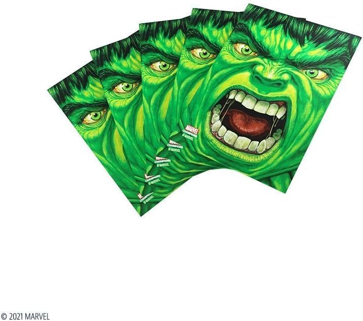 GameGenic Marvel Champions The Card Game Official Hulk Sleeves | Pack of 50 Art Sleeves and 1 Clear Sleeve | Card Game Holder | Use with TCG and LCG Games | Made by Fantasy Flight Games