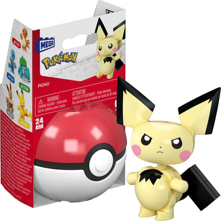 MEGA Pokémon Pichu Angry with Pokeball Building Toy Kits with Action Figure
