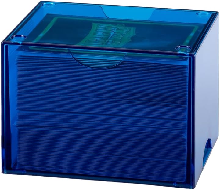Dragon Shield Strongbox Deck Box Clear Blue, Holds 100+ Double Sleeved Cards, Acrylic TCG Storage Case, Vacuum Seal Closure, Stackable, Display Lid, 83.5 x 106 x 75.5 mm