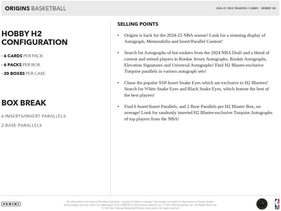 2024-25 Panini Origins Basketball H2 Box