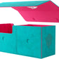 Gamegenic The Academic 133+ XL Premium Deck Box | Double-Sleeved Card Storage | Card Game Protector | Holds Up to 122 Cards Plus Game Accessories | Teal/Pink Color