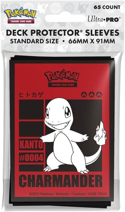 Ultra Pro - Charmander 65ct Deck Protector® Sleeves for Pokémon | Collector Gift, Gaming Accessories, Tournament-Ready Sleeves, Pokémon Fan Gear, Trading Card Protection, Card Game Supplies