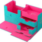 Gamegenic The Academic 133+ XL Premium Deck Box | Double-Sleeved Card Storage | Card Game Protector | Holds Up to 122 Cards Plus Game Accessories | Teal/Pink Color