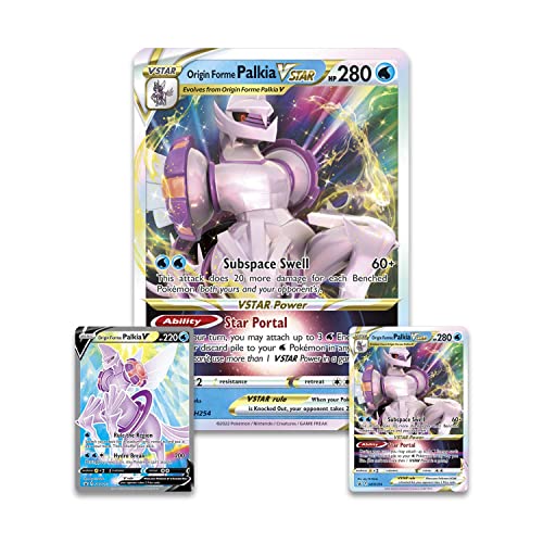 Pokemon TCG: Origin Forme Palkia VSTAR Premium Collection (2 Engraved Cards, 1 Oversized Card and 5 Boosters)
