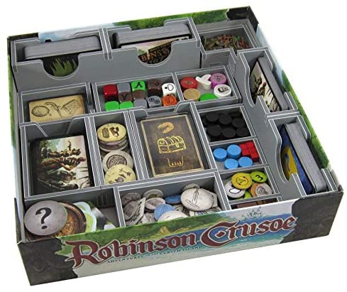 Folded Space Robinson Crusoe 2nd Edition and Expansions Board Game Box Inserts
