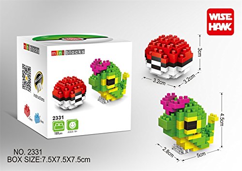 Nanoblocks Mini Blocks Pokemon 169 Piece Building Sets - Caterpie