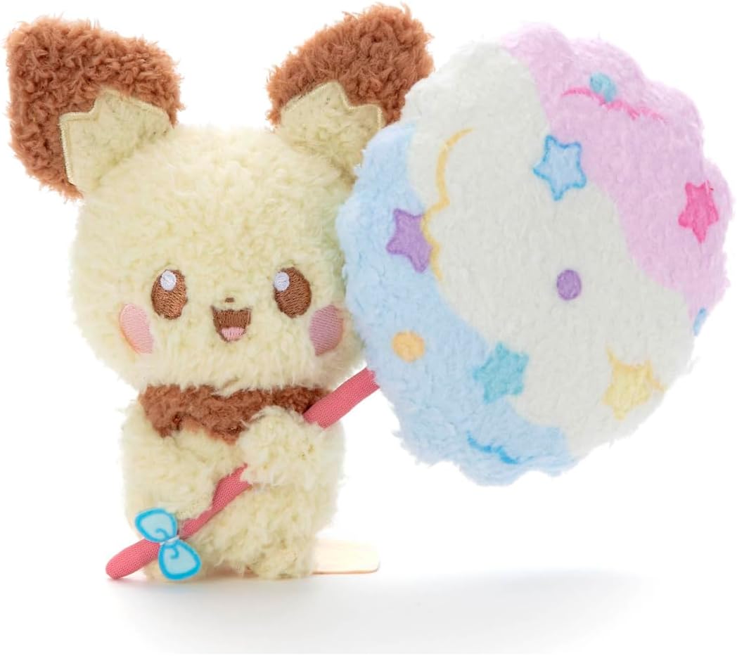 Takara Tomy Pokepiece Plush (Sweets Ver.) Pichu Plush Toy Width: Approx. 7.5 inches (19 cm)