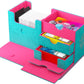 Gamegenic The Academic 133+ XL Premium Deck Box | Double-Sleeved Card Storage | Card Game Protector | Holds Up to 122 Cards Plus Game Accessories | Teal/Pink Color