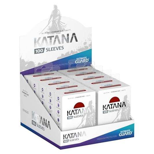 Ultimate Guard Katana Sleeves Red Standard Size Cards Display Box [10 Packs]