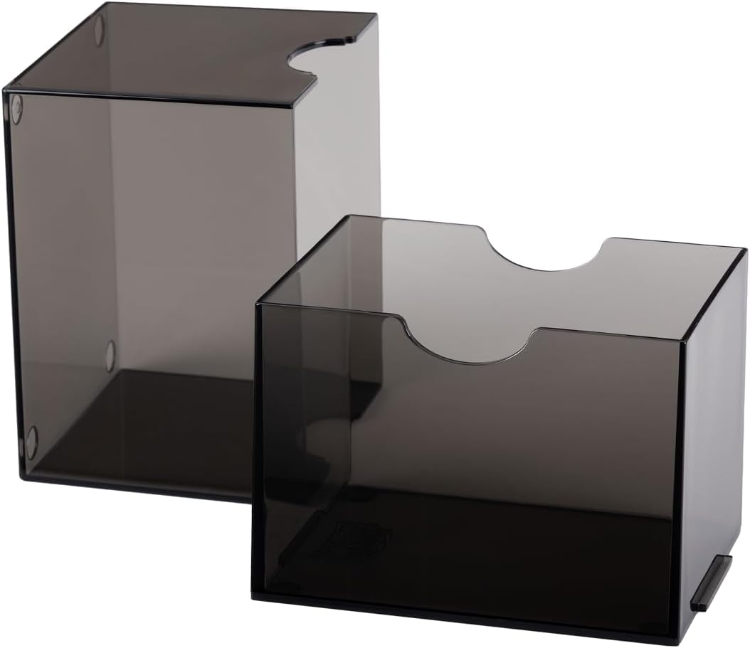 Dragon Shield Strongbox Deck Box Clear Black, Holds 100+ Double Sleeved Cards, Acrylic TCG Storage Case, Vacuum Seal Closure, Stackable, Display Lid, 83.5 x 106 x 75.5 mm