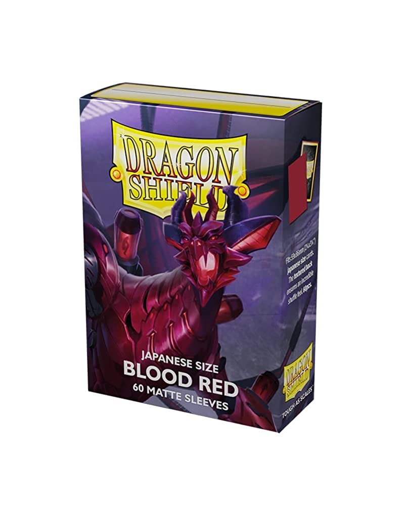 Arcane Tinmen Dragon Shield Sleeves  Matte Japanese: Blood Red 60CT - Card Sleeves are Smooth & Tough - Compatible with Yu-Gi-Oh! & Cardfight Vanguard (AT-11150)