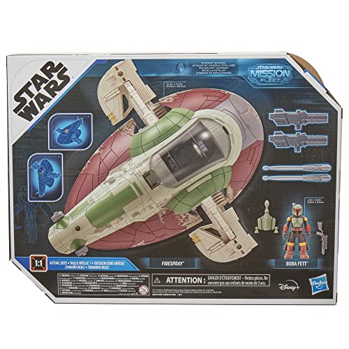 Star Wars Mission Fleet Starship Skirmish, 2.5 Inch Boba Fett Action Figure and Starship Vehicle, Toys for 4 Year Old Boys and Girls and Up