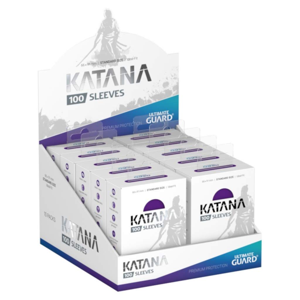 Ultimate Guard Katana Sleeves Purple Standard Size Cards Display Box [10 Packs]