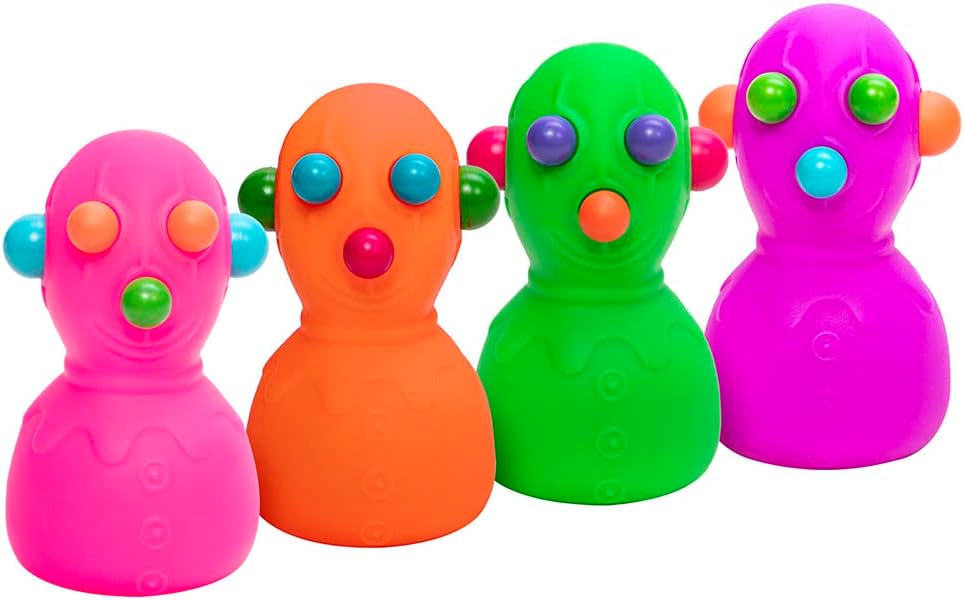 Schylling NeeDoh Panic Pete - Sensory Squeeze Toy - Popping Eyes, Ears & Nose - 4" Tall - Color May Vary (Pack of 1)