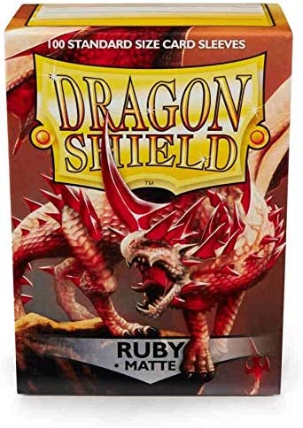 Dragon Shield 100ct Standard Card Sleeves Display Case (10 Packs) - Matte Ruby Red