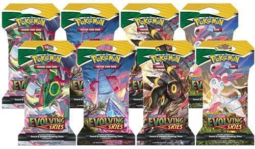 Pokemon Sword and Shield Evolving Skies (8) Sleeved Booster Packs Sealed