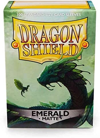 Dragon Shield 100ct Standard Card Sleeves Display Case (10 Packs) - Matte Emerald Green