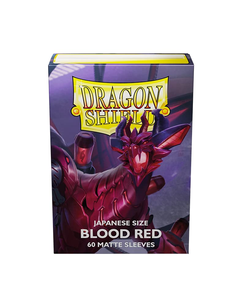 Arcane Tinmen Dragon Shield Sleeves  Matte Japanese: Blood Red 60CT - Card Sleeves are Smooth & Tough - Compatible with Yu-Gi-Oh! & Cardfight Vanguard (AT-11150)