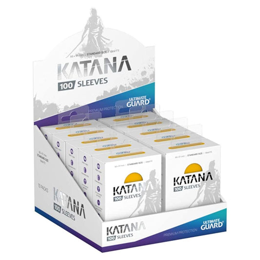 Ultimate Guard Katana Sleeves Yellow Standard Size Cards Display Box [10 Packs]