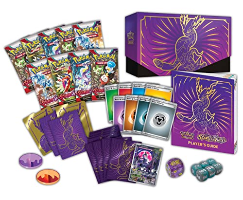 Pokemon TCG: Scarlet and Violet Elite Trainer Box - Miraidon Purple (1 Full Art Promo Card, 9 Boosters and Premium Accessories)