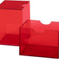 Dragon Shield Strongbox Deck Box Clear Red, Holds 100+ Double Sleeved Cards, Acrylic TCG Storage Case, Vacuum Seal Closure, Stackable, Display Lid, 83.5 x 106 x 75.5 mm