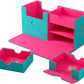 Gamegenic The Academic 133+ XL Premium Deck Box | Double-Sleeved Card Storage | Card Game Protector | Holds Up to 122 Cards Plus Game Accessories | Teal/Pink Color