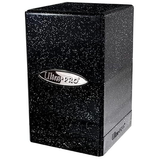 Ultra PRO - Satin Tower 100+ Card Deck Box (Glitter Black) - Protect Your Gaming Cards, Sports Cards or Collectible Cards In Ultra Pro's Stylish Glitter Deck Box, Perfect for Safe Traveling