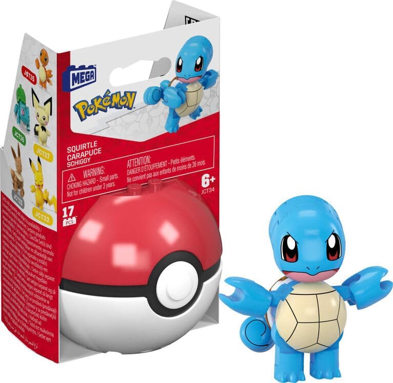 MEGA Pokémon Squirtle Smiling with Pokeball Building Toy Kits with Action Figure