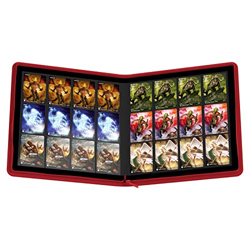 Ultimate Guard Quad Row Zipfolio Xenoskin Card Sleeves, Red