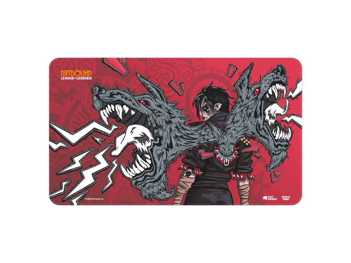 Riftbound: League of Legends TCG Unleashed Vi – Official UVS Games Neoprene Gaming Mat with Stitched Edges – 24 x 14 Inch Card Game Playmat
