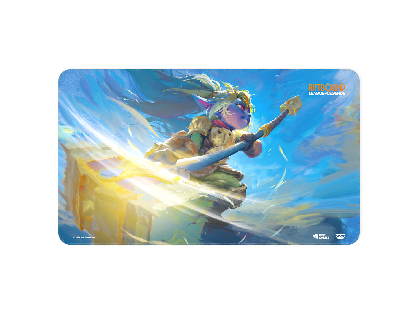 Riftbound: League of Legends TCG – Unleashed “Poppy, Keeper of the Hammer” Playmat | Official Bound Edge Gaming Playmat | 24 x 14 Inches