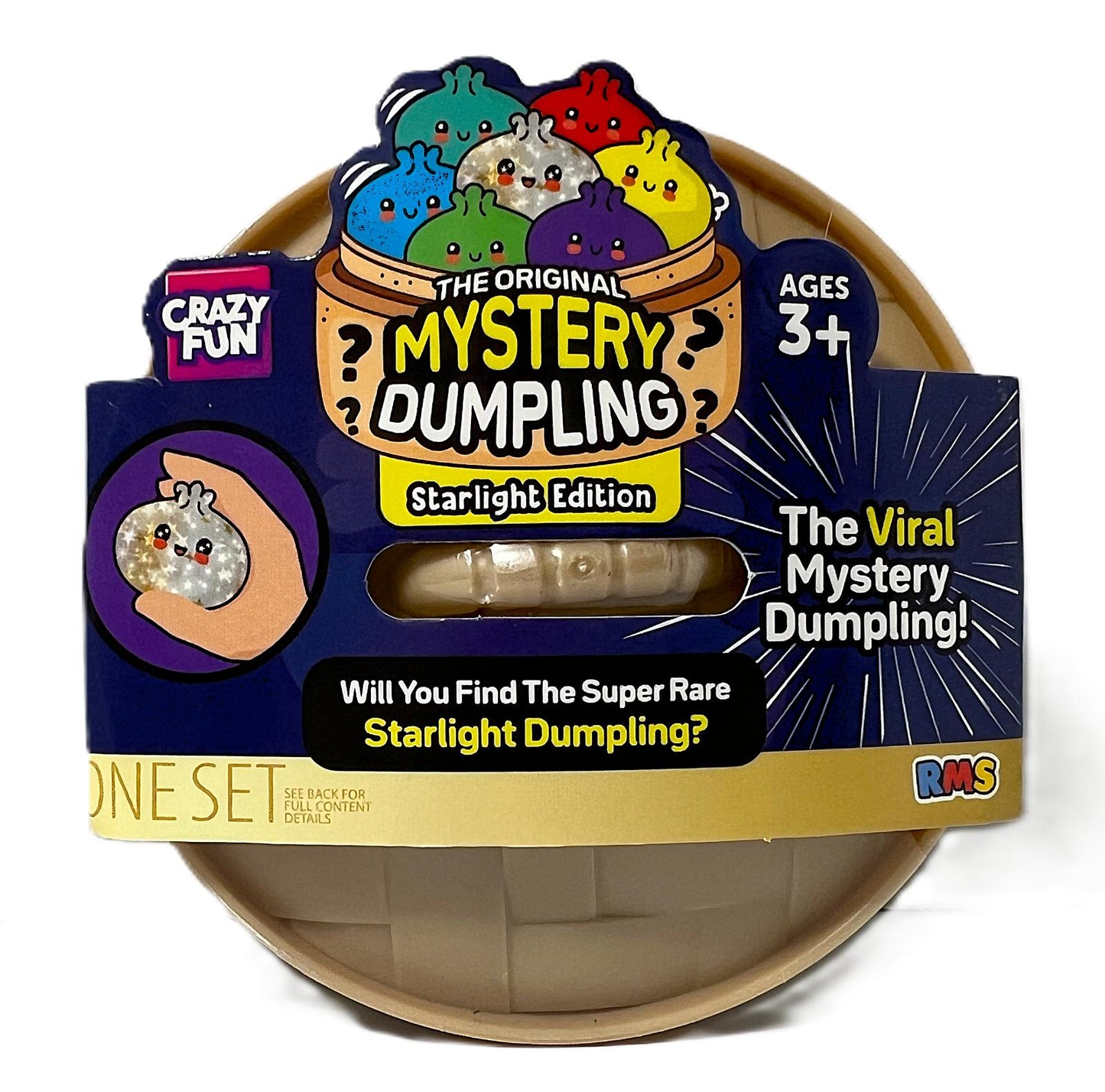 Crazy Fun The Original Mystery Dumpling Starlight Edition Squishy Toy, Assorted Mystery Collectible, 1 Count, Ages 3+