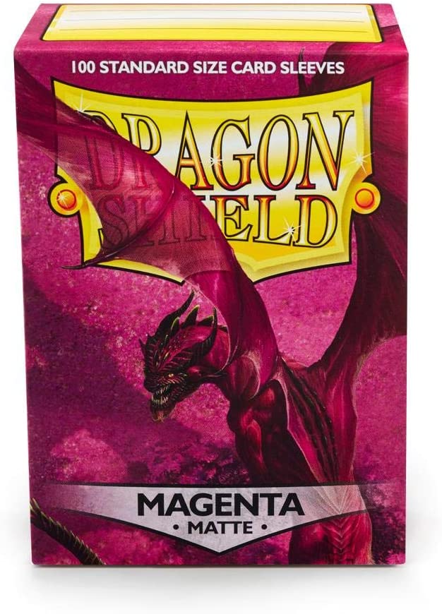 Dragon Shield 100ct Standard Card Sleeves Display Case (10 Packs) - Matte Magenta