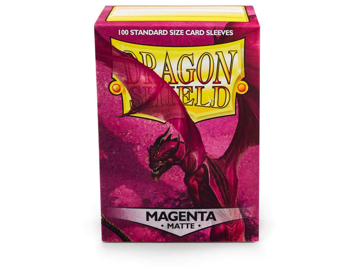 10 Packs Dragon Shield Matte Magenta Standard Size 100 ct Card Sleeves Display Case