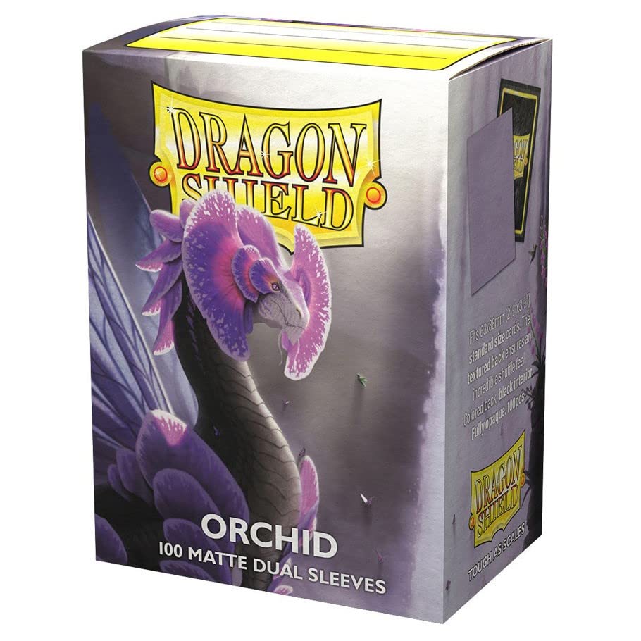 10 Packs Dragon Shield Dual Matte Orchid Standard Size 100 ct Card Sleeves Display Case