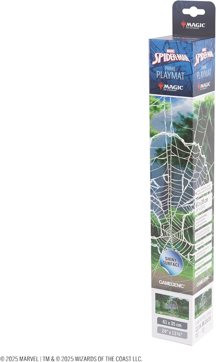 Gamegenic Magic: The Gathering Marvel's Spider-Man Forest Shiny PLAYMAT - Premium 61x35cm Game Mat with Shiny Surface, Cushioning, Anti-Slip Back & Flat Stitching, Official MTG Accessory