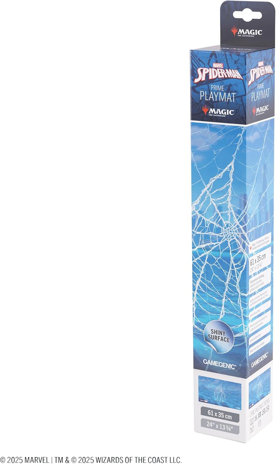 Gamegenic Magic: The Gathering Marvel's Spider-Man Island Shiny PLAYMAT - Premium 61x35cm Game Mat with Shiny Surface, Cushioning, Anti-Slip Back & Flat Stitching, Official MTG Accessory