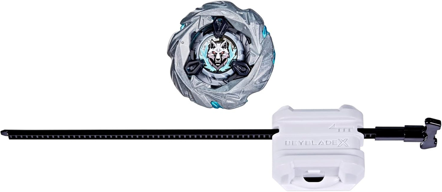 BeyBlade X Sterling Wolf 3-80FB UX Starter Pack Set with Stamina Type Top and Launcher, Authentic Takara Tomy Battle Tops Games, Toys for Boys and Girls 8+