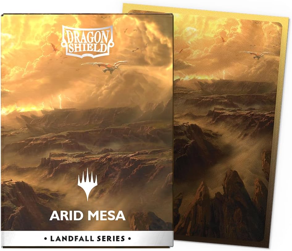 Dragon Shield | Matte Dual Art Sleeves | 100 CT - Smooth & Tough Premium TCG Sleeves | Compatible with Magic: The Gathering | Landfall Series – Arid Mesa