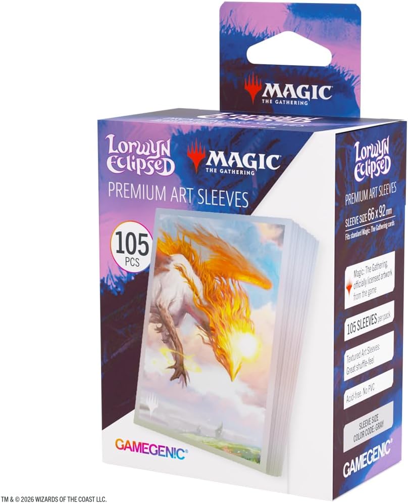 Gamegenic Magic: The Gathering Lorwyn Eclipsed Premium Art Sleeves - Eirdu, Carrier of Dawn Design, 105 Textured Matte Sleeves, Smooth Shuffle & Card Protection, Full-Color, Acid-Free, PVC-Free