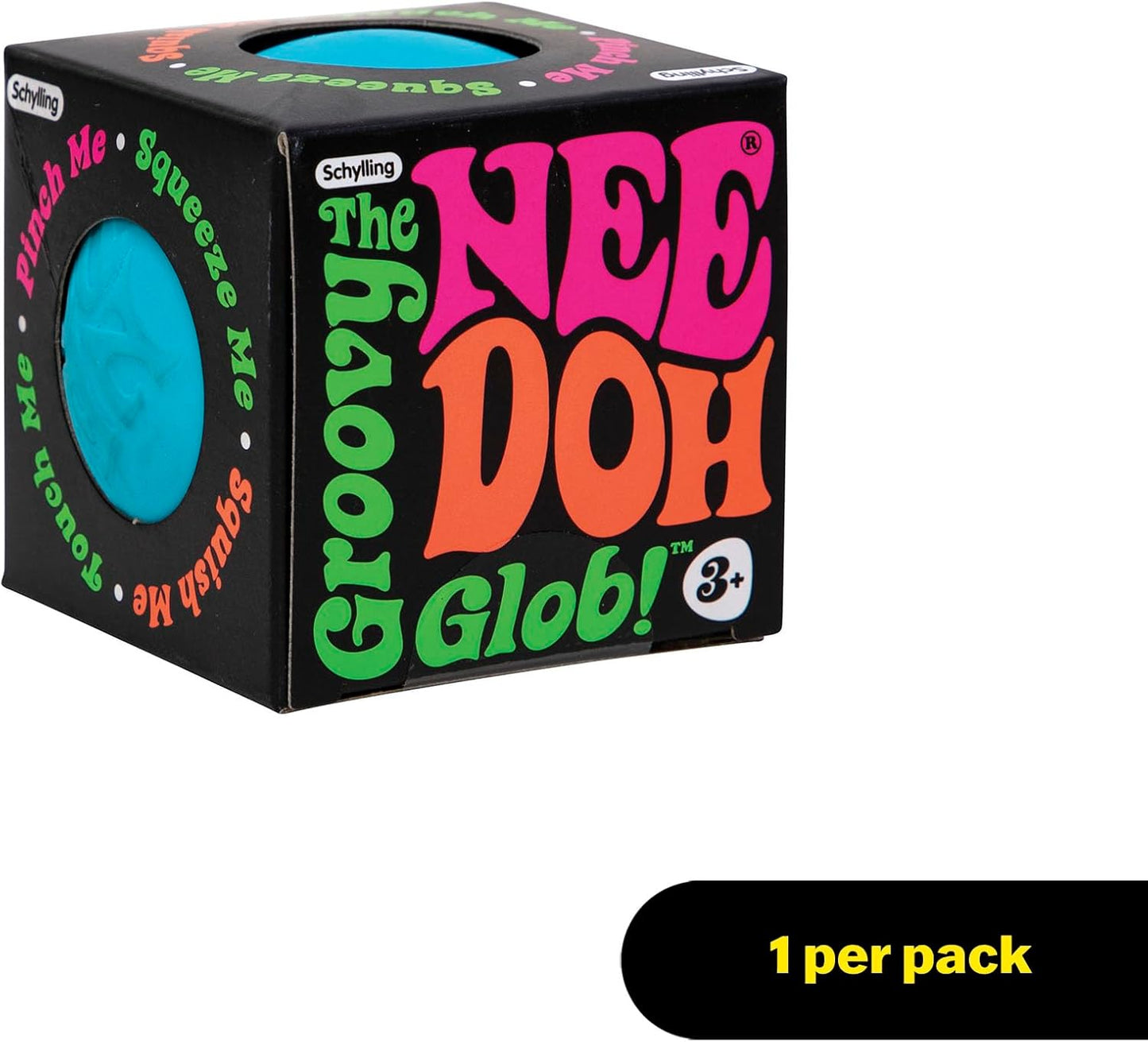 Schylling NeeDoh Original Groovy Glob - Sensory Fidget Toy - Blue - Ages 3 to Adult , 1 Count ( Pack of 1)