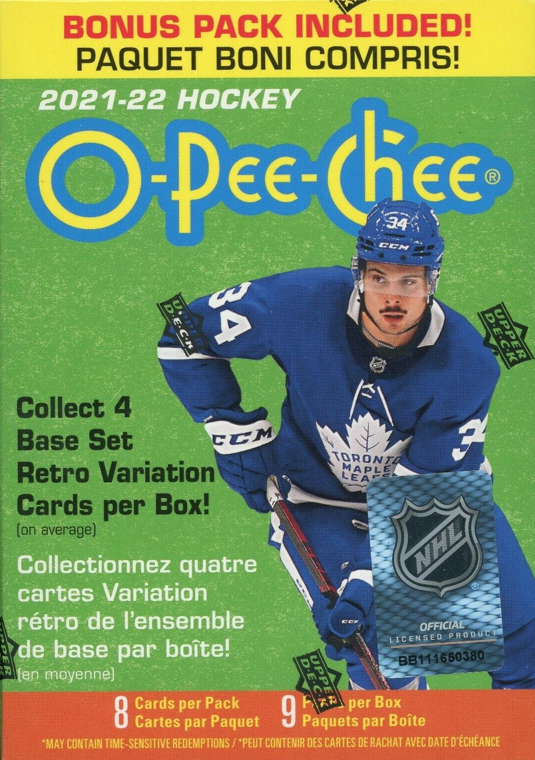 2021 2022 Upper Deck O-Pee-Chee Hockey Series Blaster Box with EXCLUSIVE Yellow Bordered Tallboys