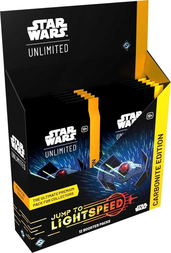 Fantasy Flight Games Star Wars: Unlimited TCG Jump to Lightspeed Carbonite Booster Display Box - 12 Packs, Exclusive Cards, Foils & Hyperspace Variants! Ages 12+, 2+ Players, 20 Min Playtime - Presale Ships 03/14/2025